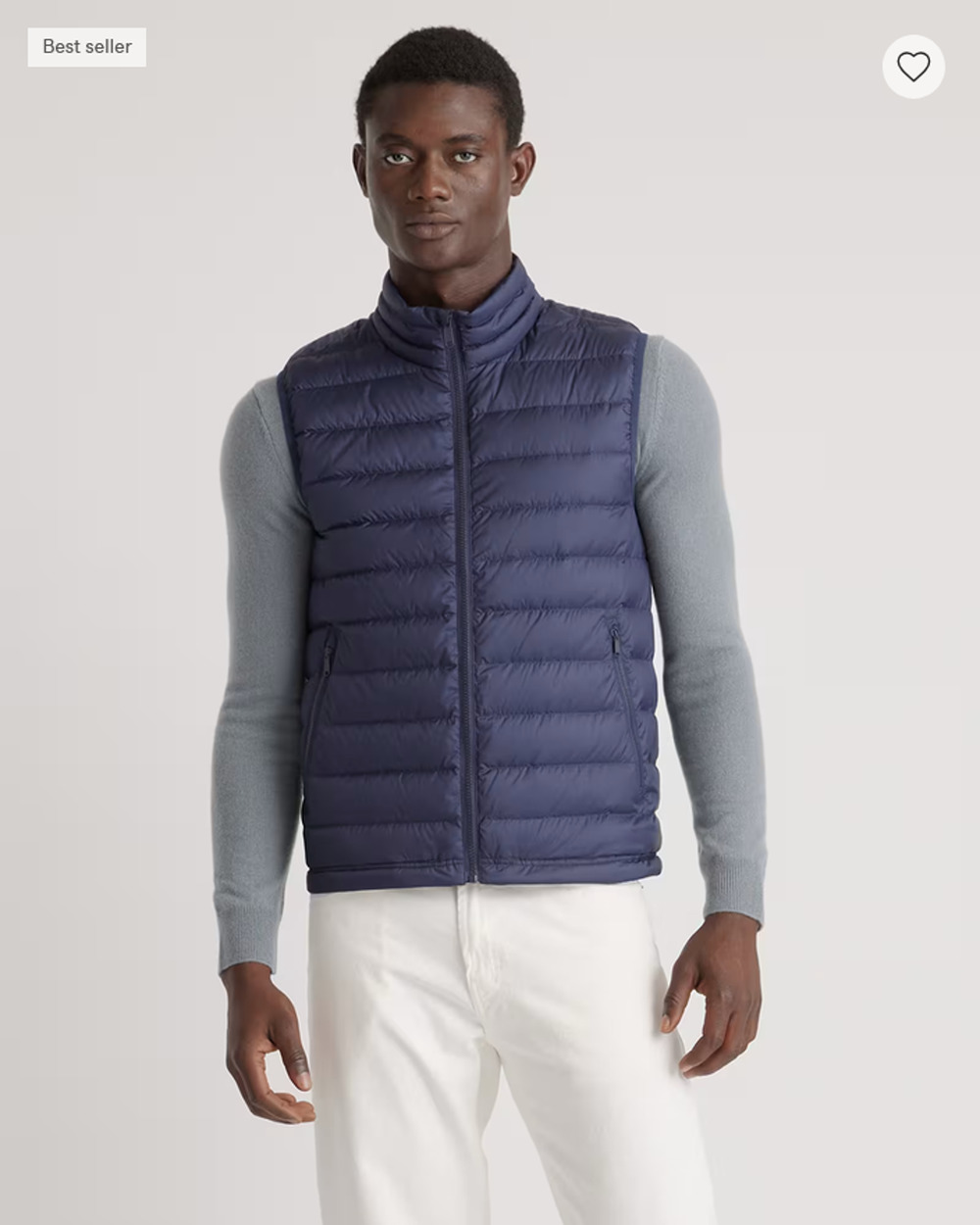 Quince Lightweight Down Packable Puffer Vest Navy Small NWT